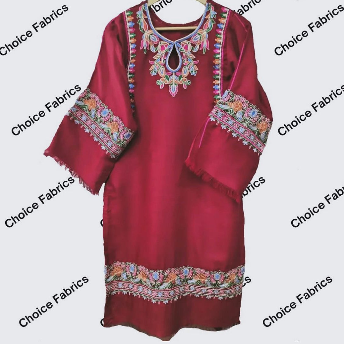 PASHMINA WOOL MEROON KURTA PA-04 ChoiceFabrics