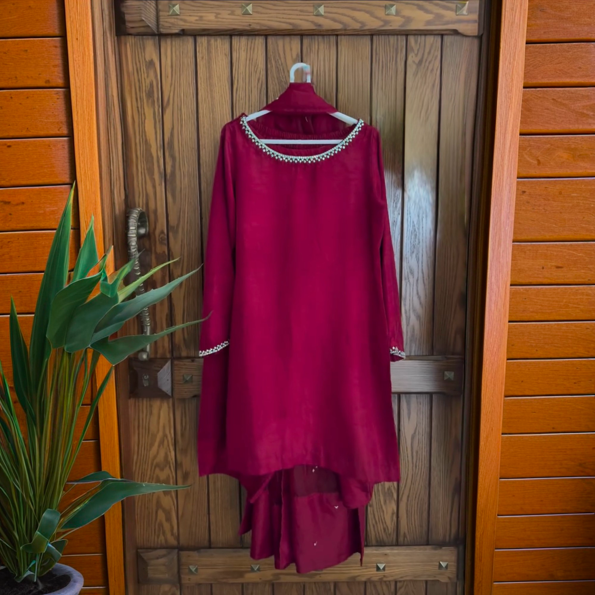 BURGANDI-PURE RAW SILK ChoiceFabrics