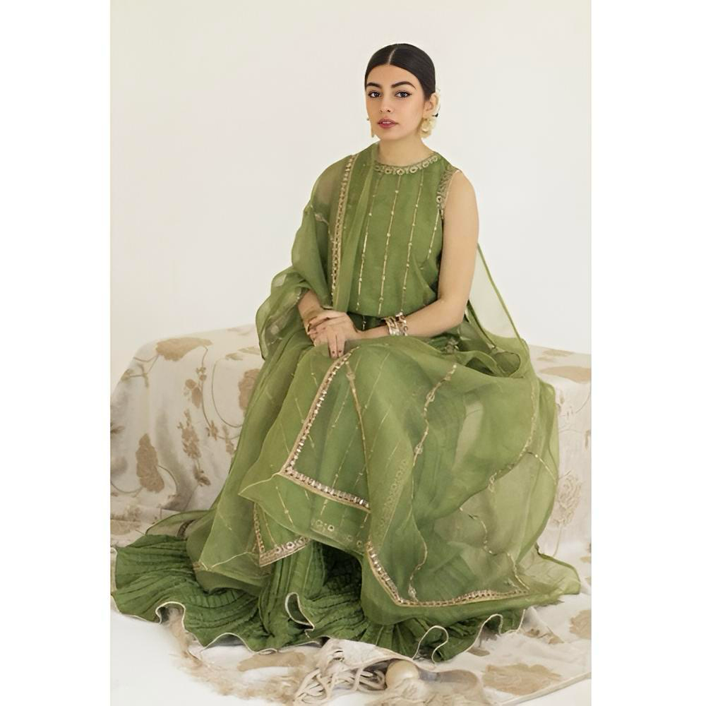 OLIVE GREEN-SOFT ORGANZA