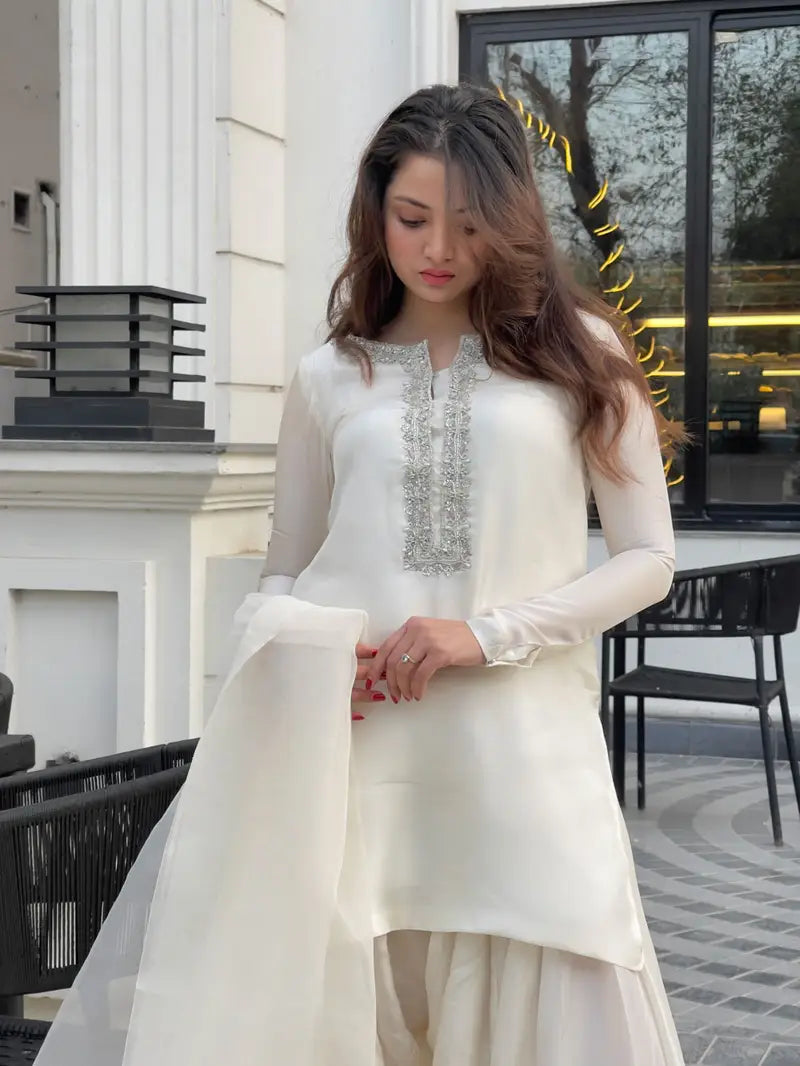 AYRA WHITE-PURE TUSSLE SILK ChoiceFabrics