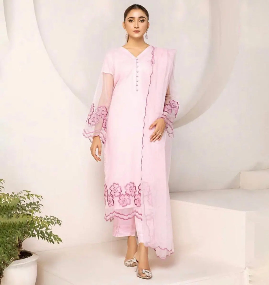 PINK PETALS -SOFT ORGANZA ChoiceFabrics