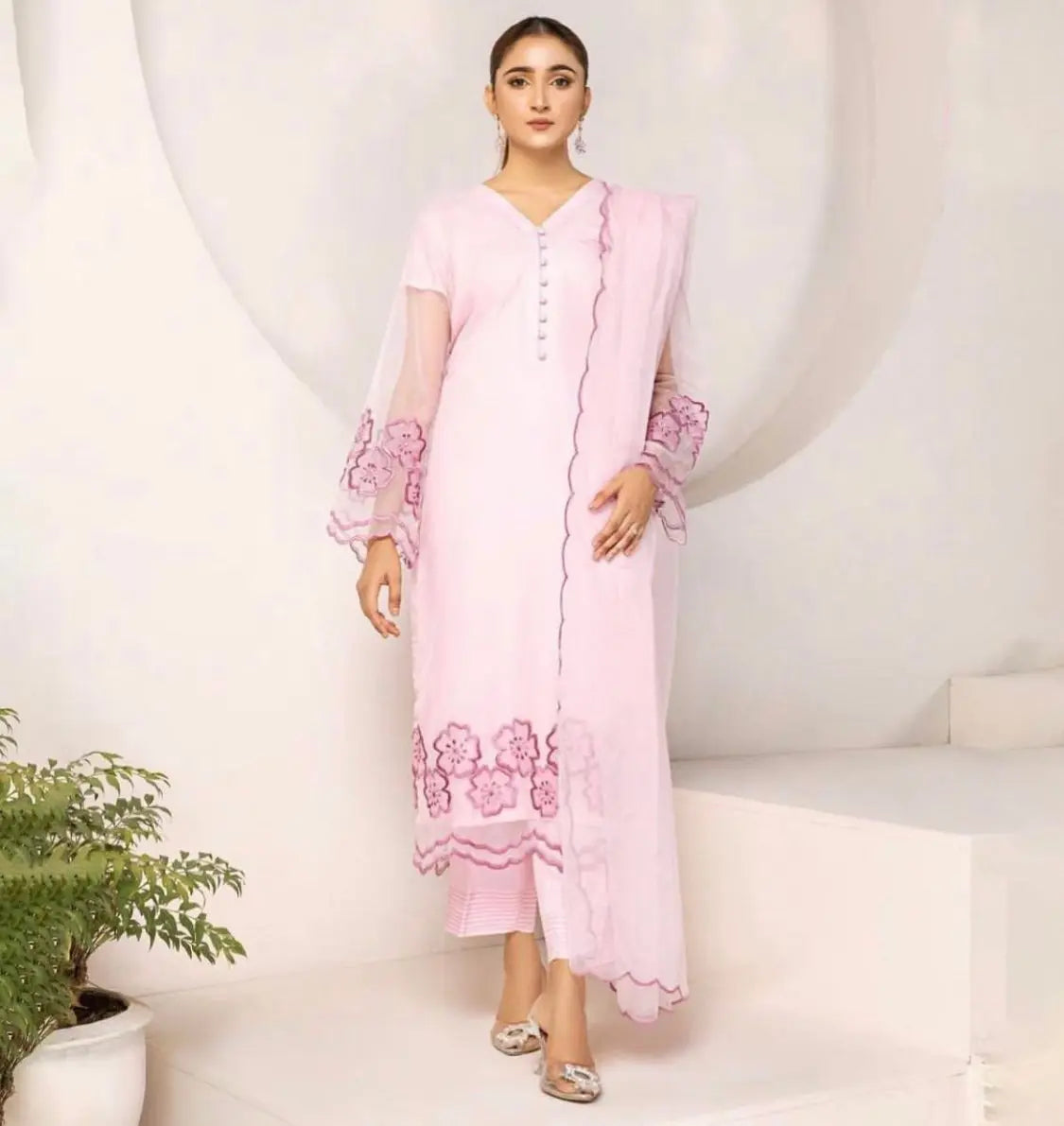 PINK PETALS -SOFT ORGANZA ChoiceFabrics