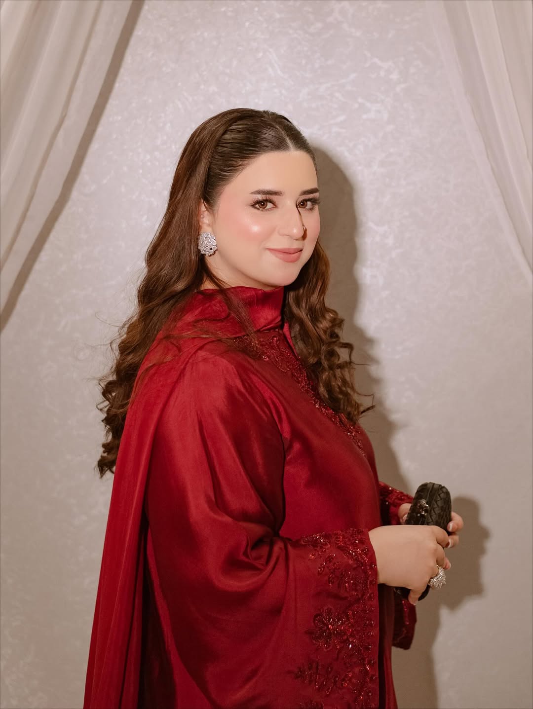 CRIMSON KAFTAN- Hand Embellished 3pc  with trouser