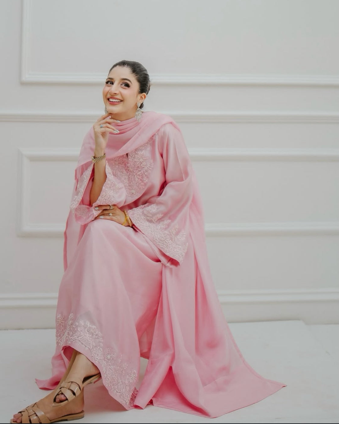 CANDY KAFTAN- SOFT SILK  3pc  with trouser & Shfoon Dupta
