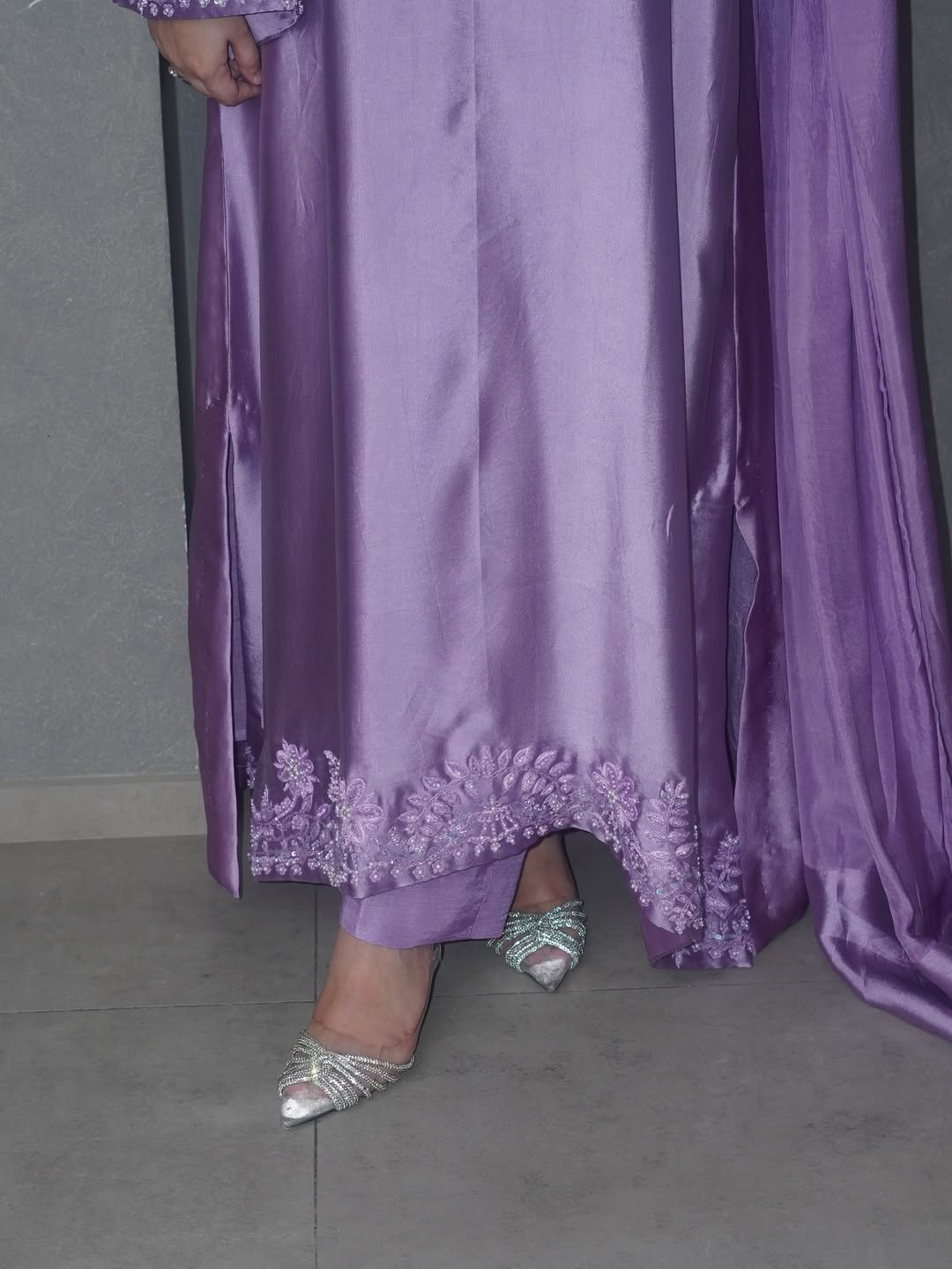 AURA KAFTAN- Hand Embellished 3pc  with trouser Soft silk Fabric for luxuries Looks