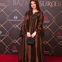 PECAN KAFTAN- SOFT SILK  3pc  with trouser & Shfoon Dupta