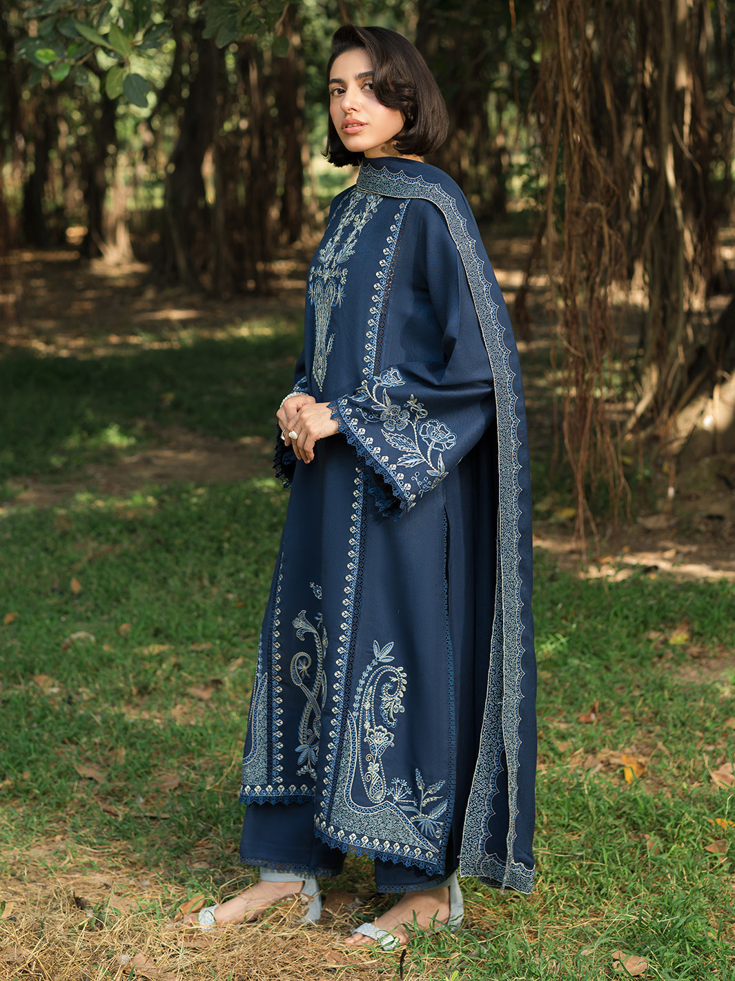 CF-5013 TEAL BLUE  SOFT PREMIUM  SOFT PREMIUMKHADR  WINTERS  DRESS KHADI NET SHAWL ChoiceFabrics