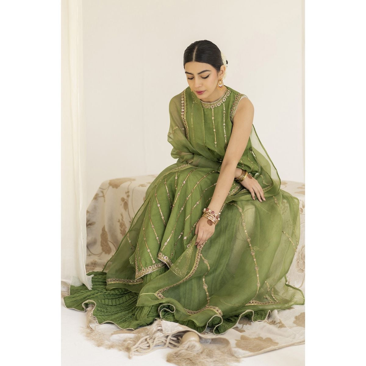 OLIVE GREEN-SOFT ORGANZA ChoiceFabrics