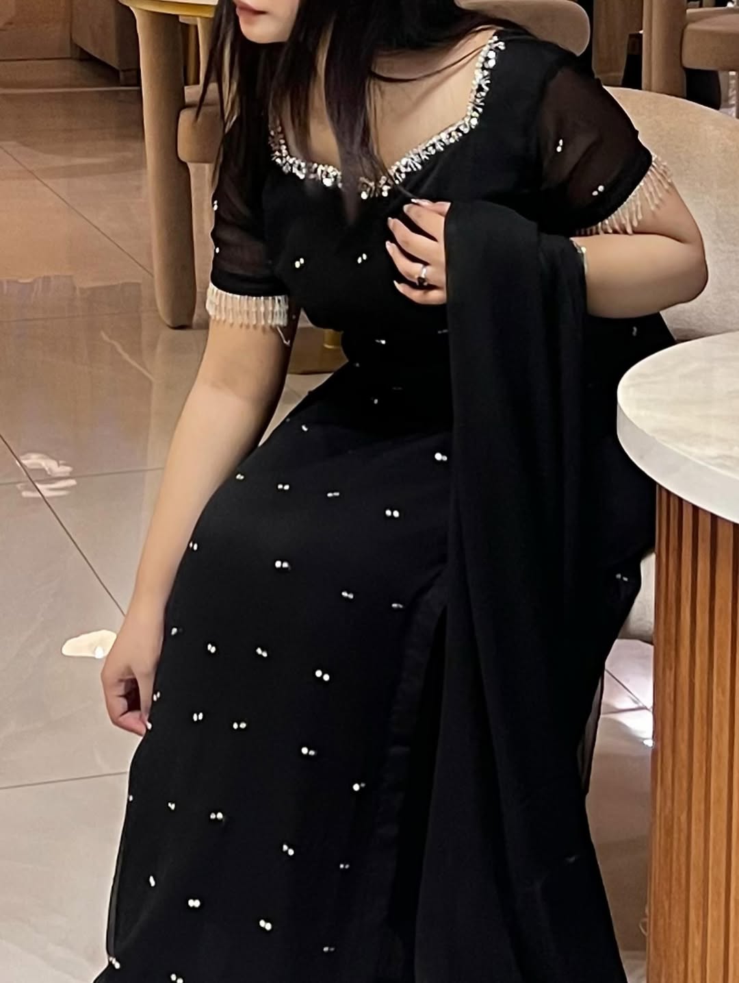 SHADOW PURE SHIFOON  3-Piece Ladies Suit – Hand-Embellished Shirt,& Handmade Necklace Dupatta