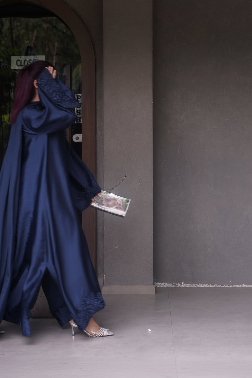 SAPPHIRE KAFTAN- SOFT SILK  3pc  with trouser & Shifoon  Dupta