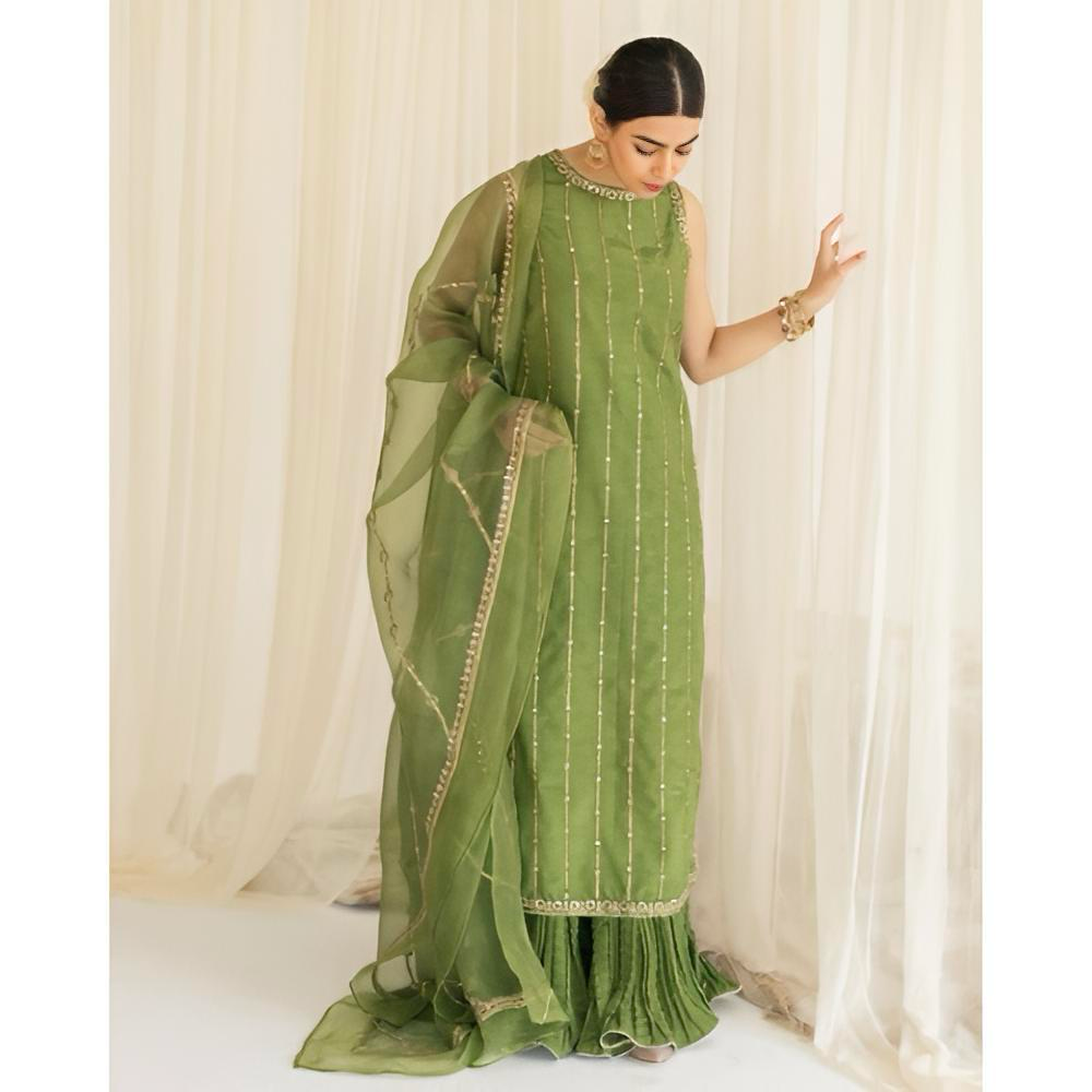 OLIVE GREEN-SOFT ORGANZA