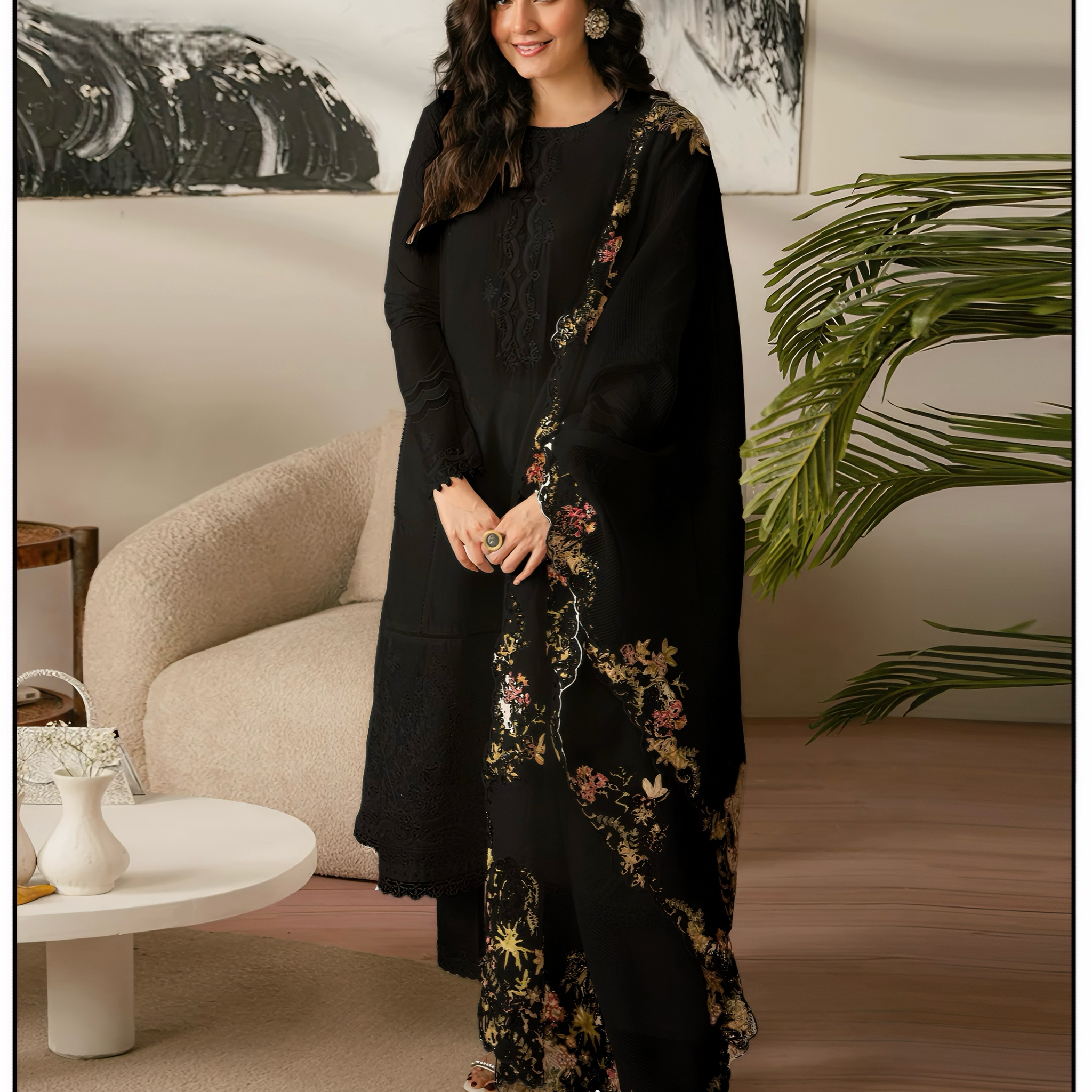 CF-5004 SOFT PREMIUM  WOOL LUXURY WINTERS SHAWL DRESS ChoiceFabrics