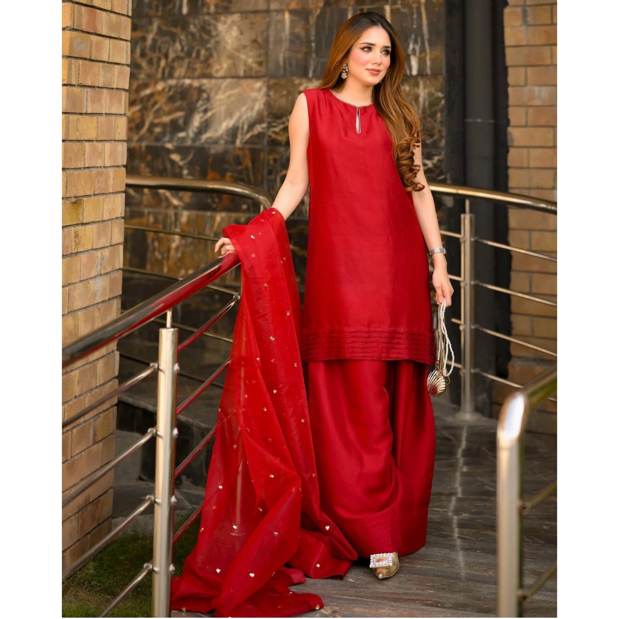 RED THREAD-PURE RAW SILK ChoiceFabrics