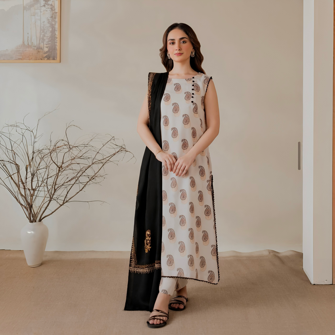 KAYSERIA MARINA WOOL WINTERS WOOL SHAWL 3PICE DRESS ChoiceFabrics