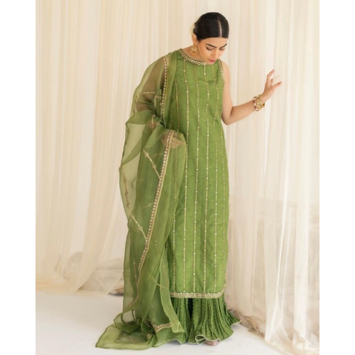 OLIVE GREEN-SOFT ORGANZA ChoiceFabrics