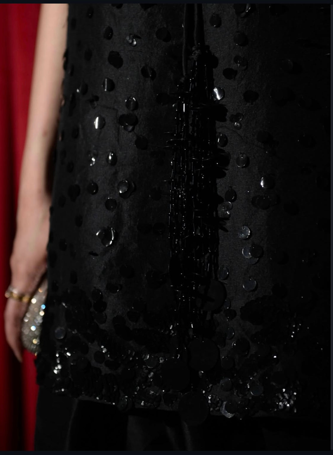 Black Crust Pure Tussle Silk 3-Piece Ladies Suit – Hand-Embellished Shirt, Farshi Shalwar & Handmade Silk Dupatta