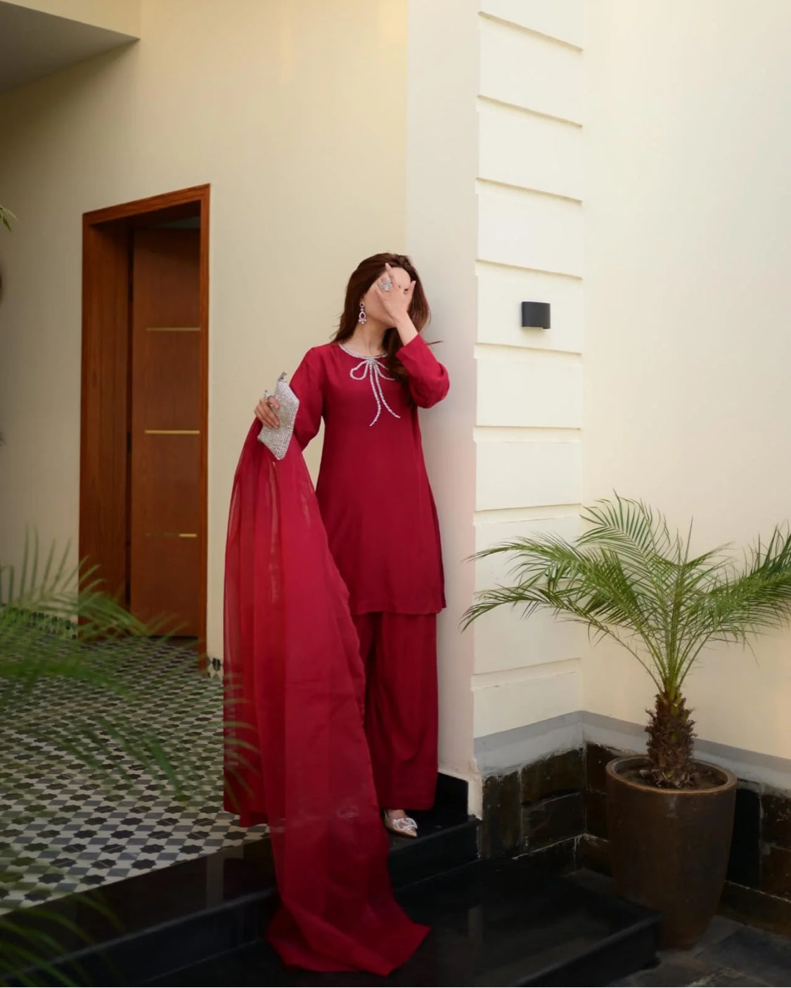 SILLA RED -PURE RAW SILK ChoiceFabrics