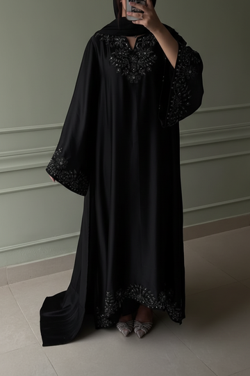 Black kaftan long dress 3pice formal party wear luxury dress
