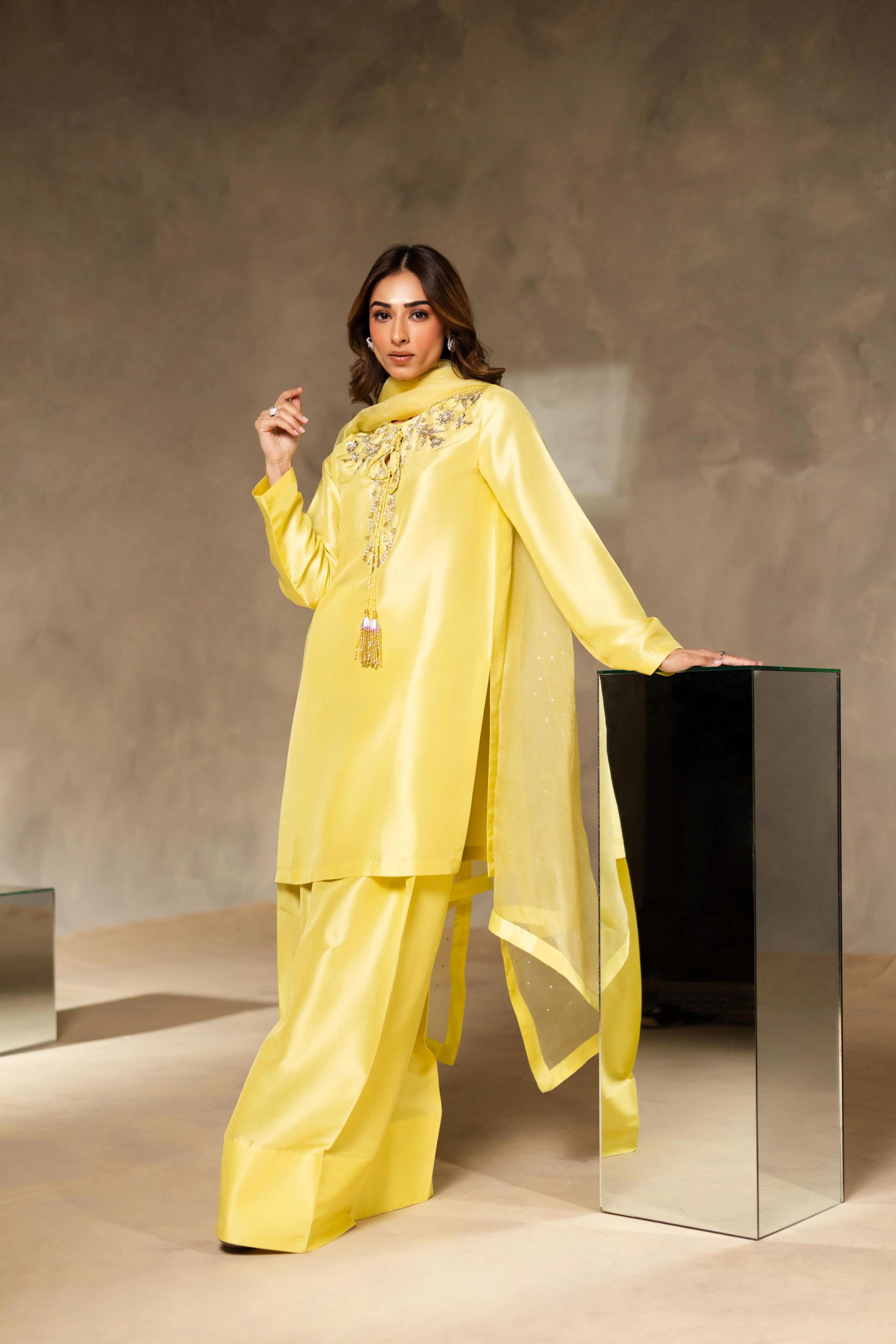RIA YELLOW-PURE SILK Choice Fabrics
