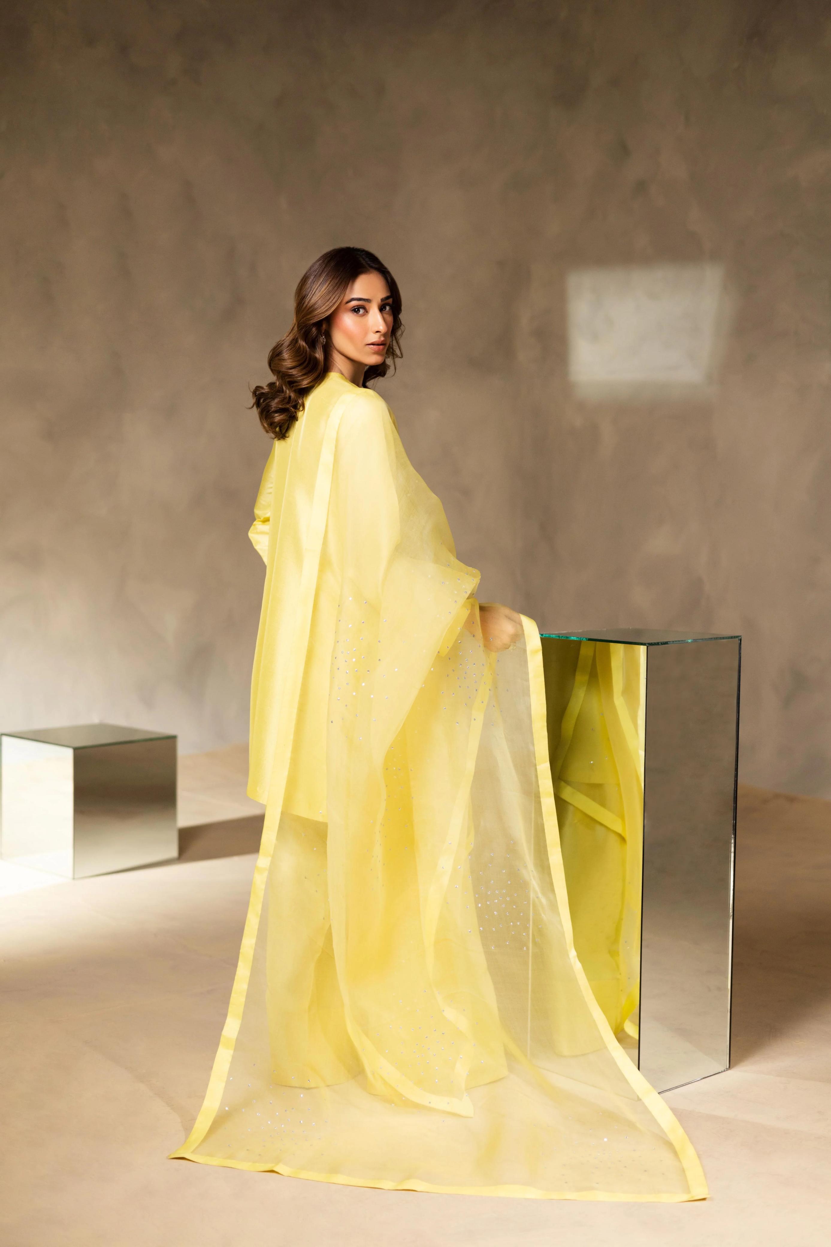 RIA YELLOW-PURE SILK Choice Fabrics