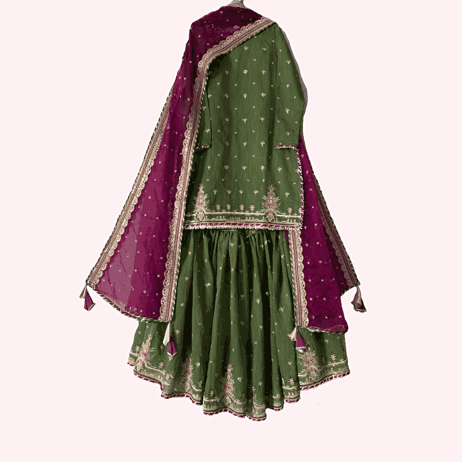 MOSS-Mehndi Green Pure Cotton Silk Dress Party & Festive Wear ChoiceFabrics MOSS-Mehndi Green Pure Cotton Silk Dress Party & Festive Wear ChoiceFabrics